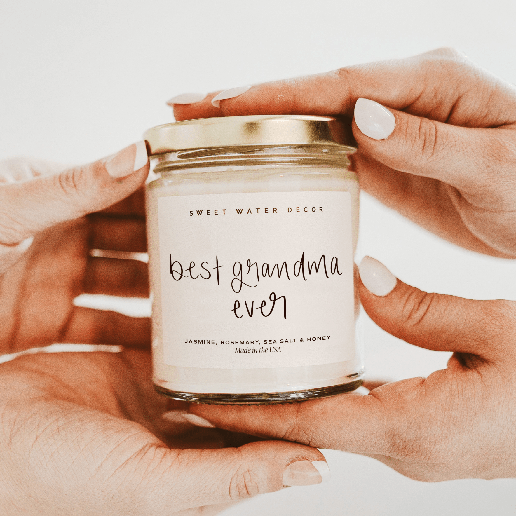 Sweet Water Decor Candles Best Grandma Ever Soy Candle - Clear Jar - 9 oz (Wildflowers and Salt)