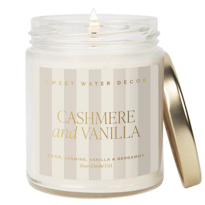 Sweet Water Decor Candles Cashmere and Vanilla Soy Patterned Candle - Clear Jar - 9 oz