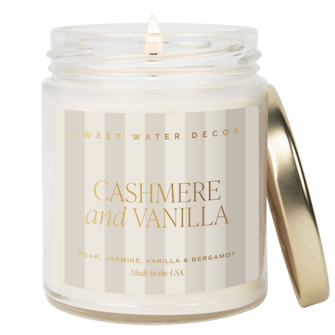 Cashmere and Vanilla Soy Patterned Candle - Clear Jar - 9 oz - My American Goods