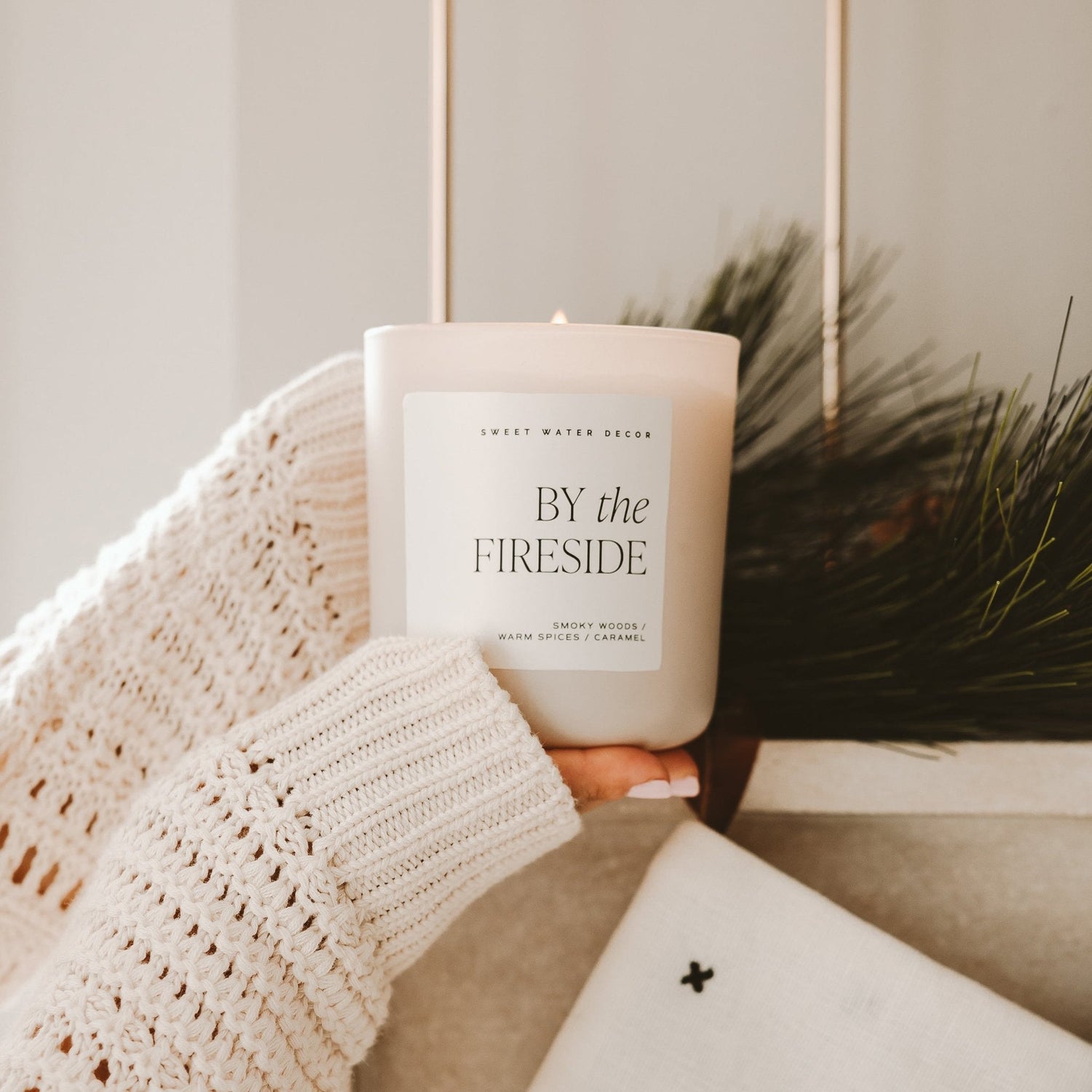By The Fireside Soy Candle - Tan Matte Jar - 15 oz - My American Goods