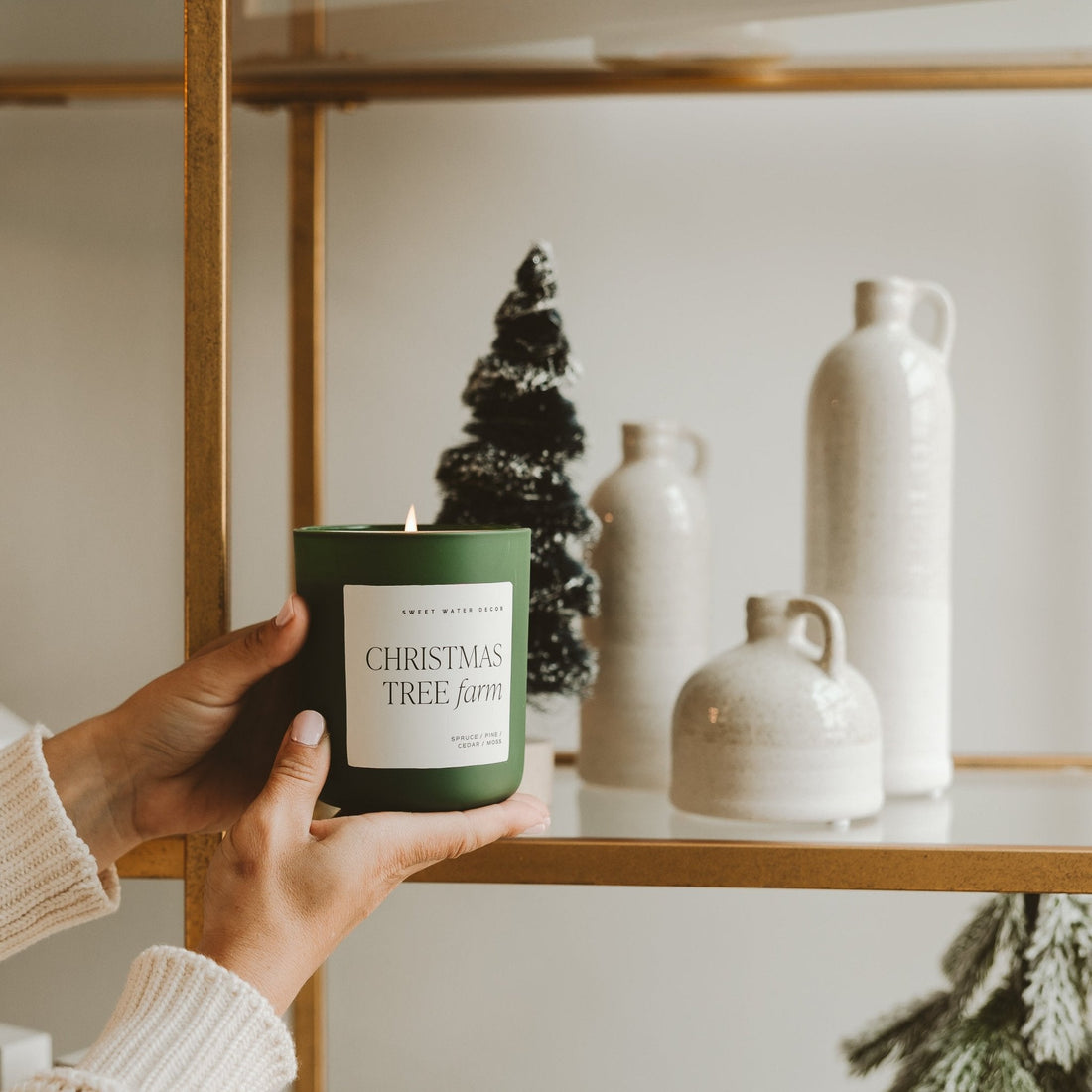 Christmas Tree Farm Soy Candle - Green Matte Jar - 15 oz - My American Goods