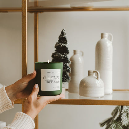 Christmas Tree Farm Soy Candle - Green Matte Jar - 15 oz - My American Goods