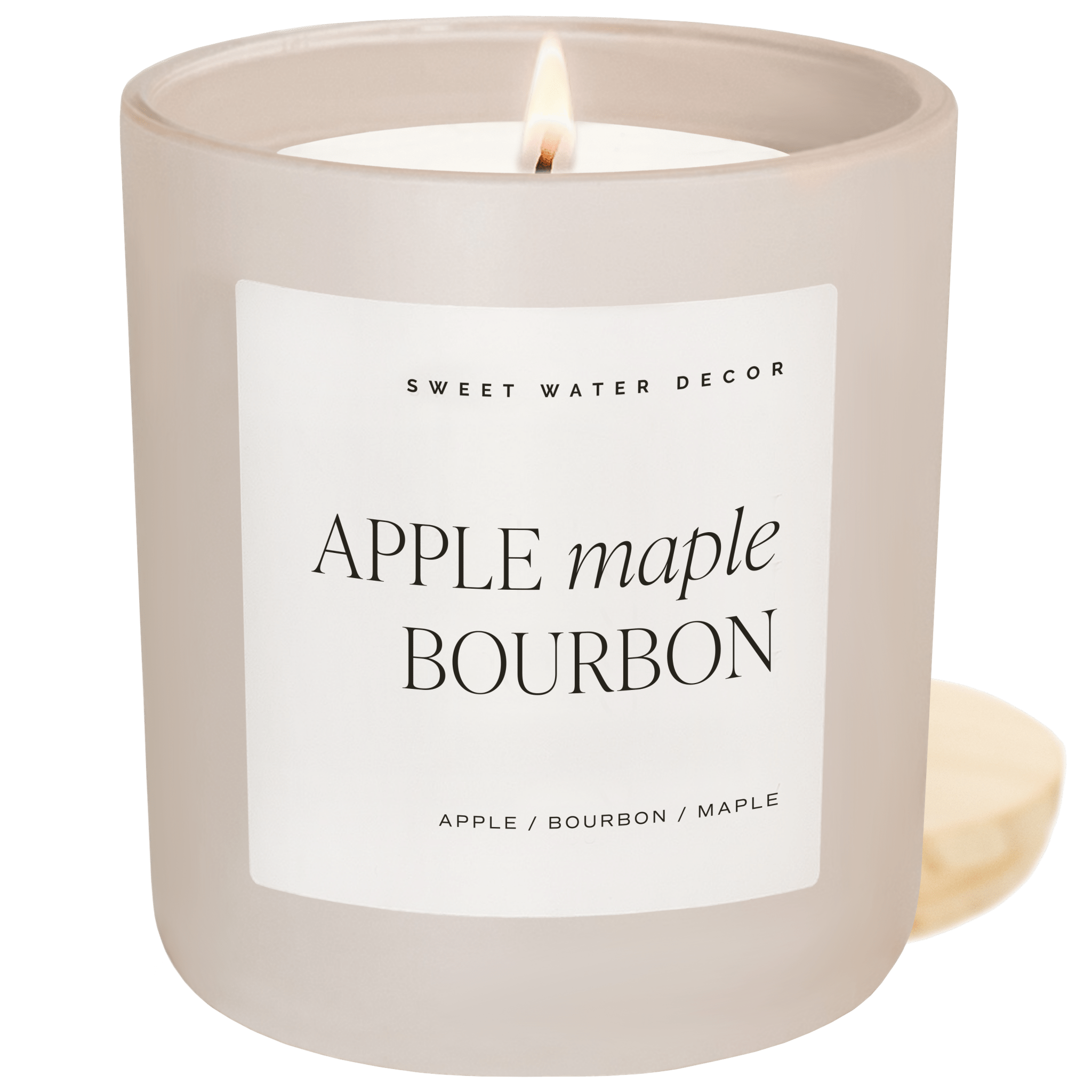 Sweet Water Decor Candles Apple Maple Bourbon Soy Candle - Tan Matte Jar - 15 oz (Sunday Brunch)