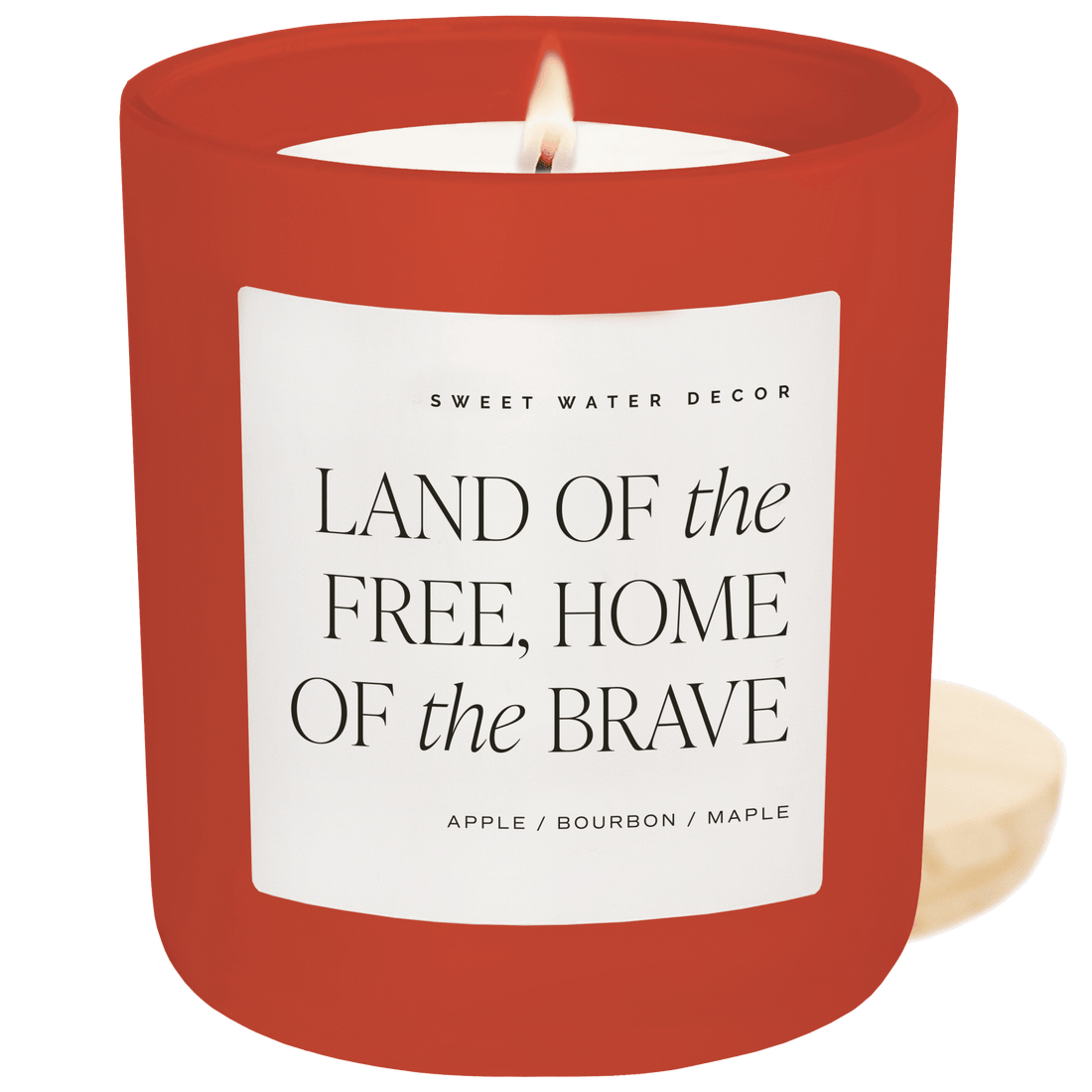 Land of the Free Home of the Brave Soy Candle - Red Matte Jar - 15 oz