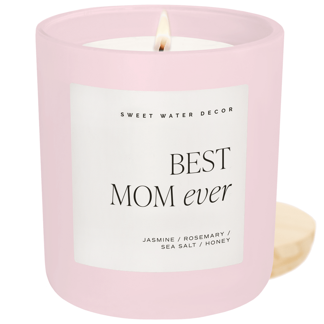 Best Mom Ever Soy Candle - Pink Matte Jar - 15 oz (Wildflowers and Salt) - My American Goods