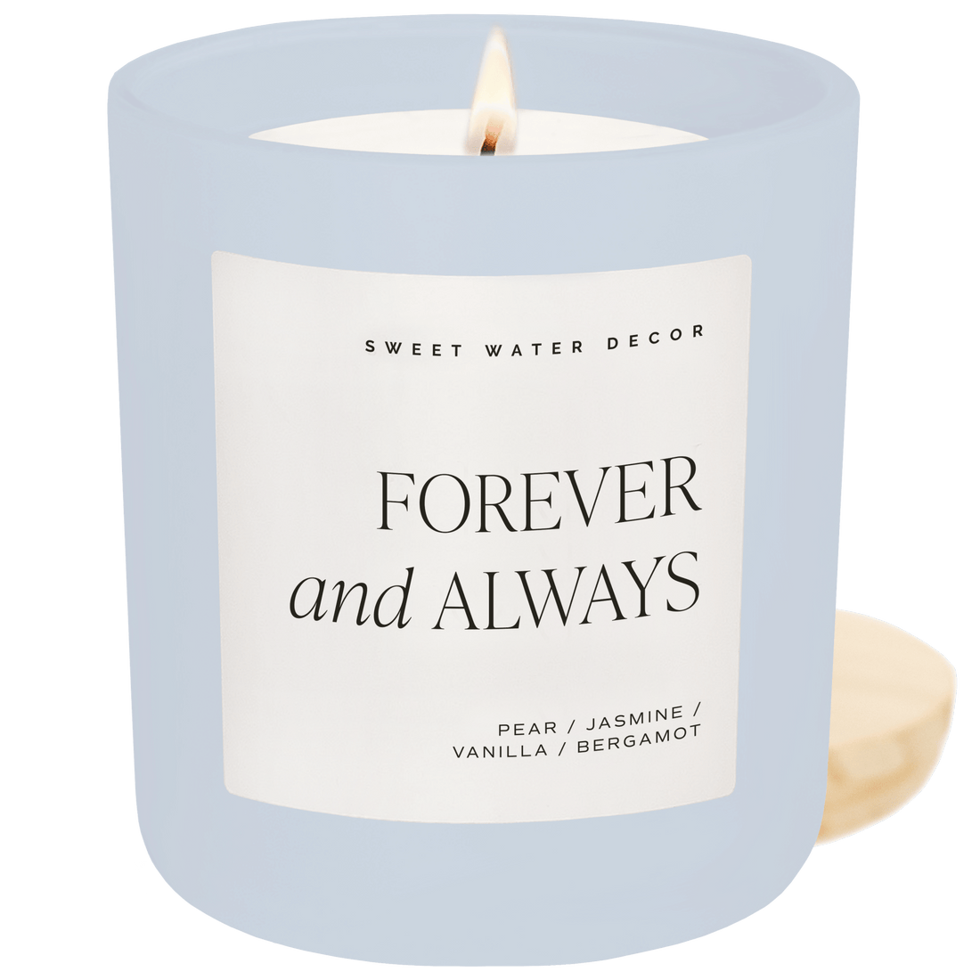 Forever and Always Soy Candle - Blue Matte Jar - 15 oz (Cashmere and Vanilla)