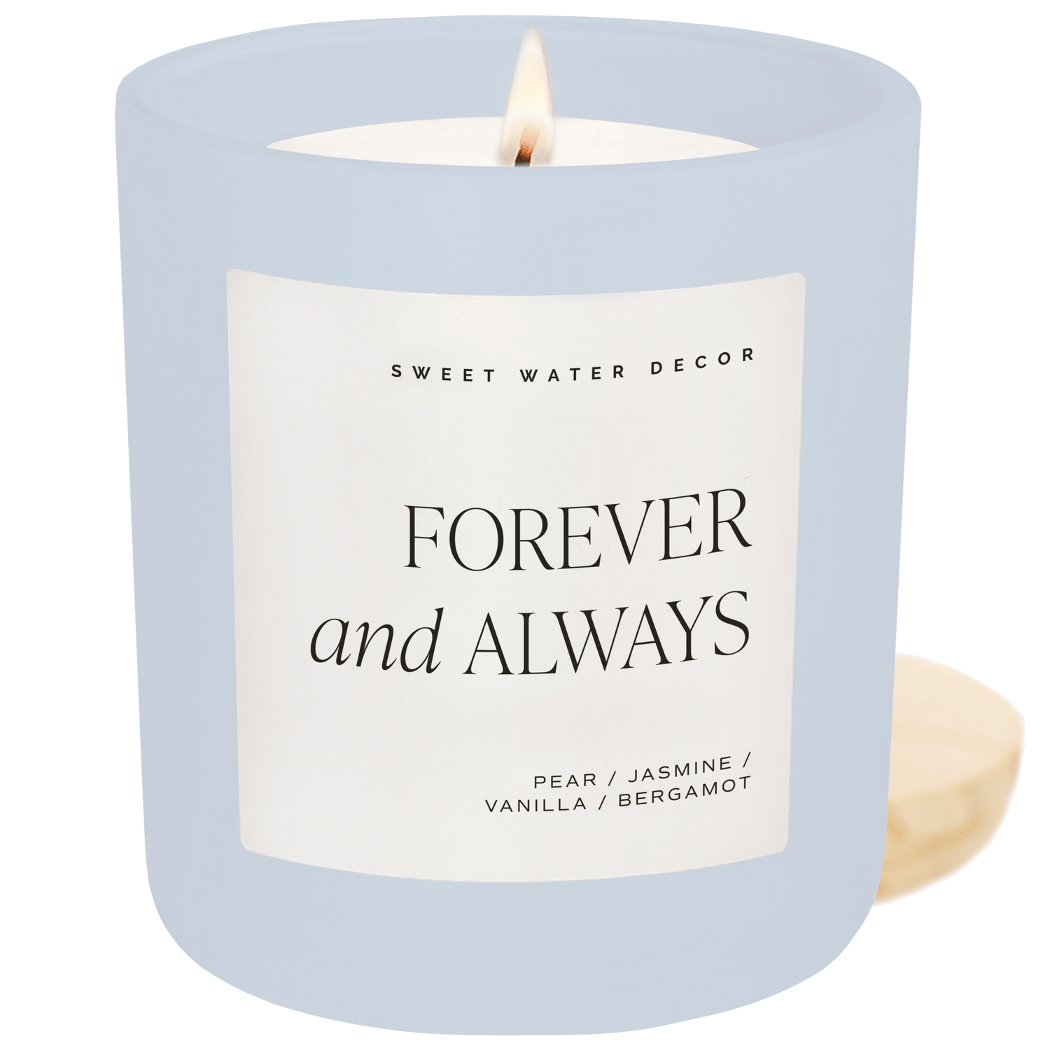 Forever and Always Soy Candle - Blue Matte Jar - 15 oz (Cashmere and Vanilla)