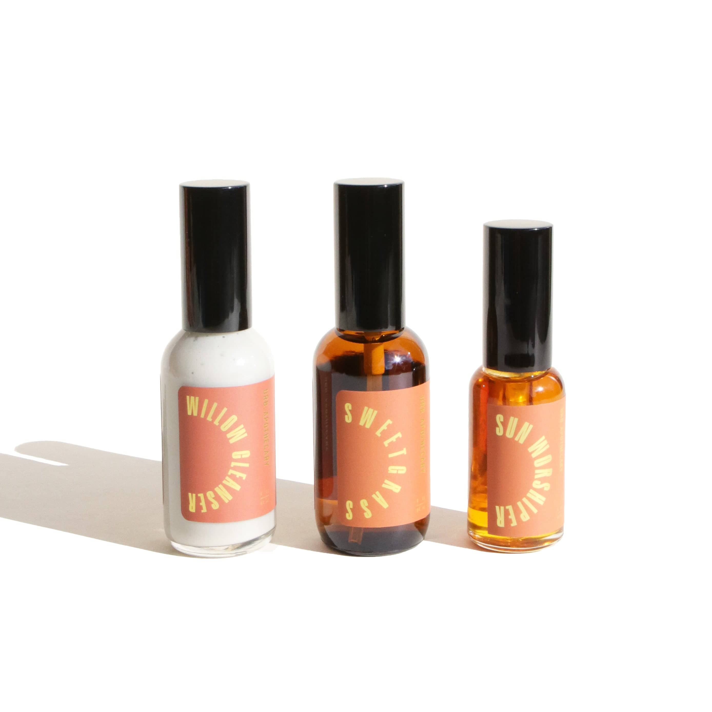 URB APOTHECARY CLEANSER Full-Size / Willow/ Sweetgrass Mist/ Sun Worshiper Serum Daily Cleansing Bundle with Willow Cleanser - Prone Skin