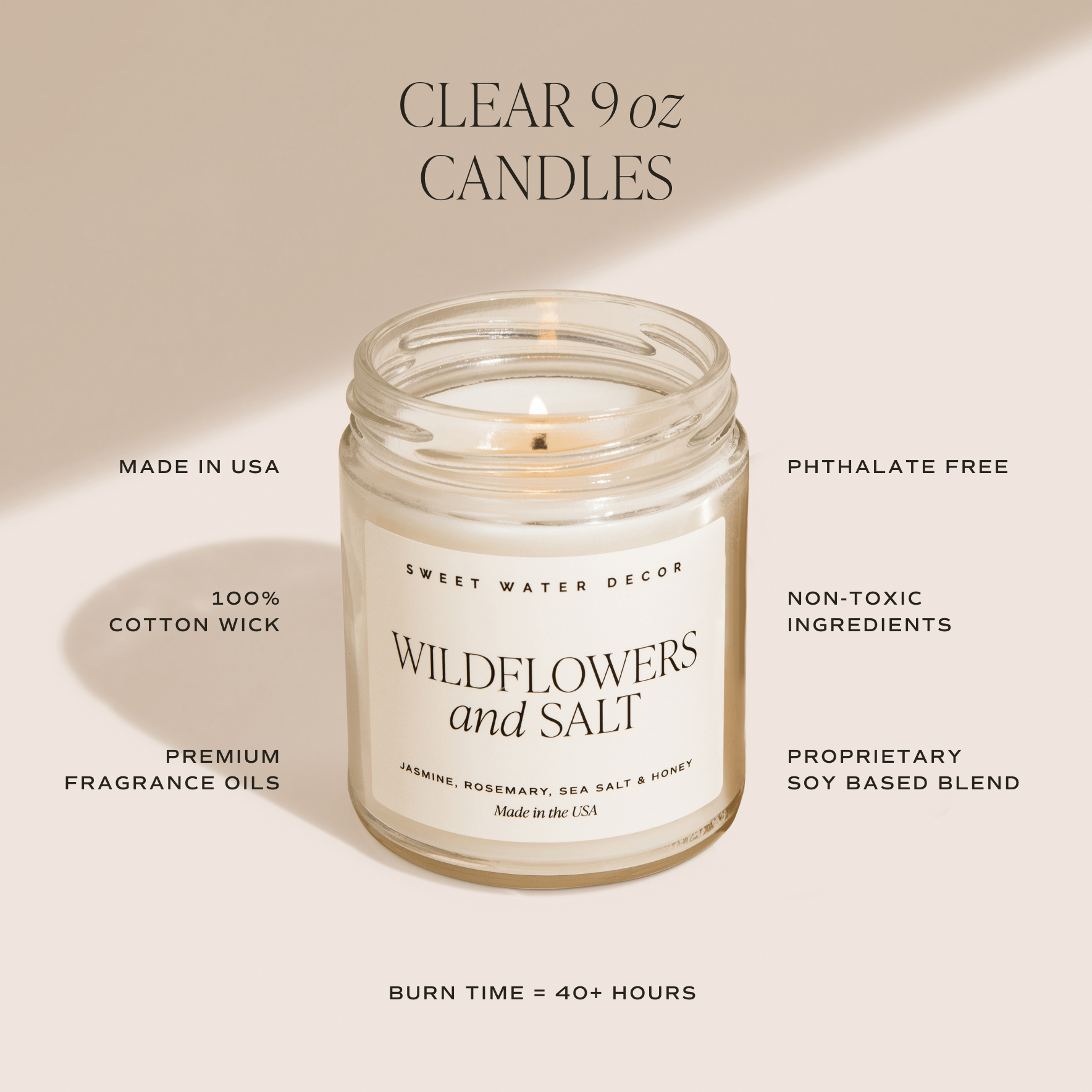 Sweet Water Decor Candles Coastal Lemon Soy Candle - Clear Jar - 9 oz
