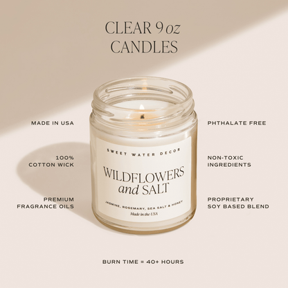 Sweet Water Decor Candles Coastal Lemon Soy Candle - Clear Jar - 9 oz