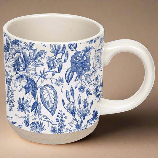 Blue Delft 14oz. Stoneware Coffee Mug - Sweet Water Decor - Coffee Mugs
