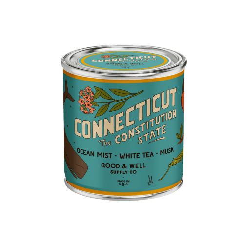 Good &amp; Well Supply Co Candles Half Pint / 8oz / Cotton Wick Connecticut State Candle