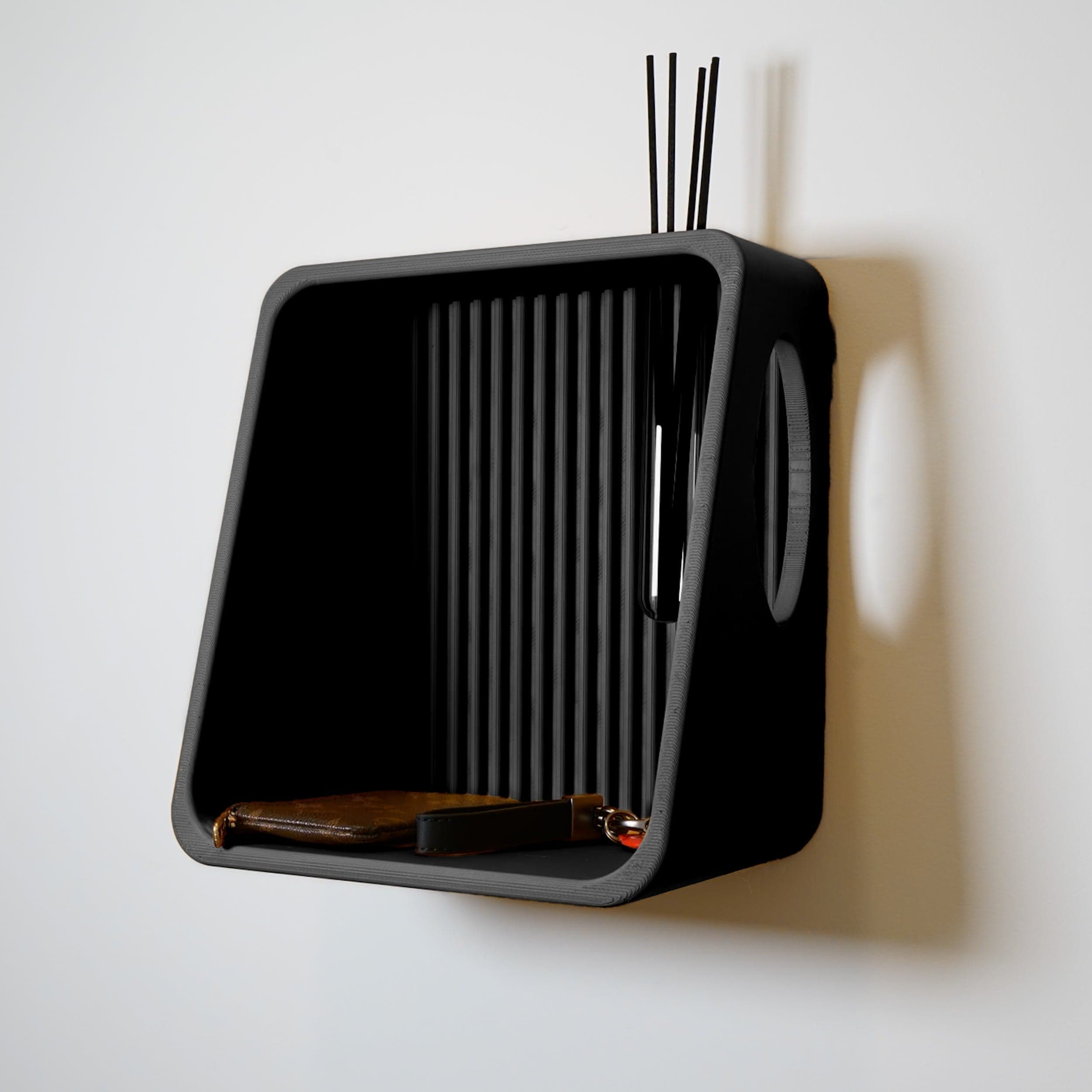 Rosebud HomeGoods Floating Shelf Black Modern Floating Wall Shelf, Propagation or Reed Diffuser