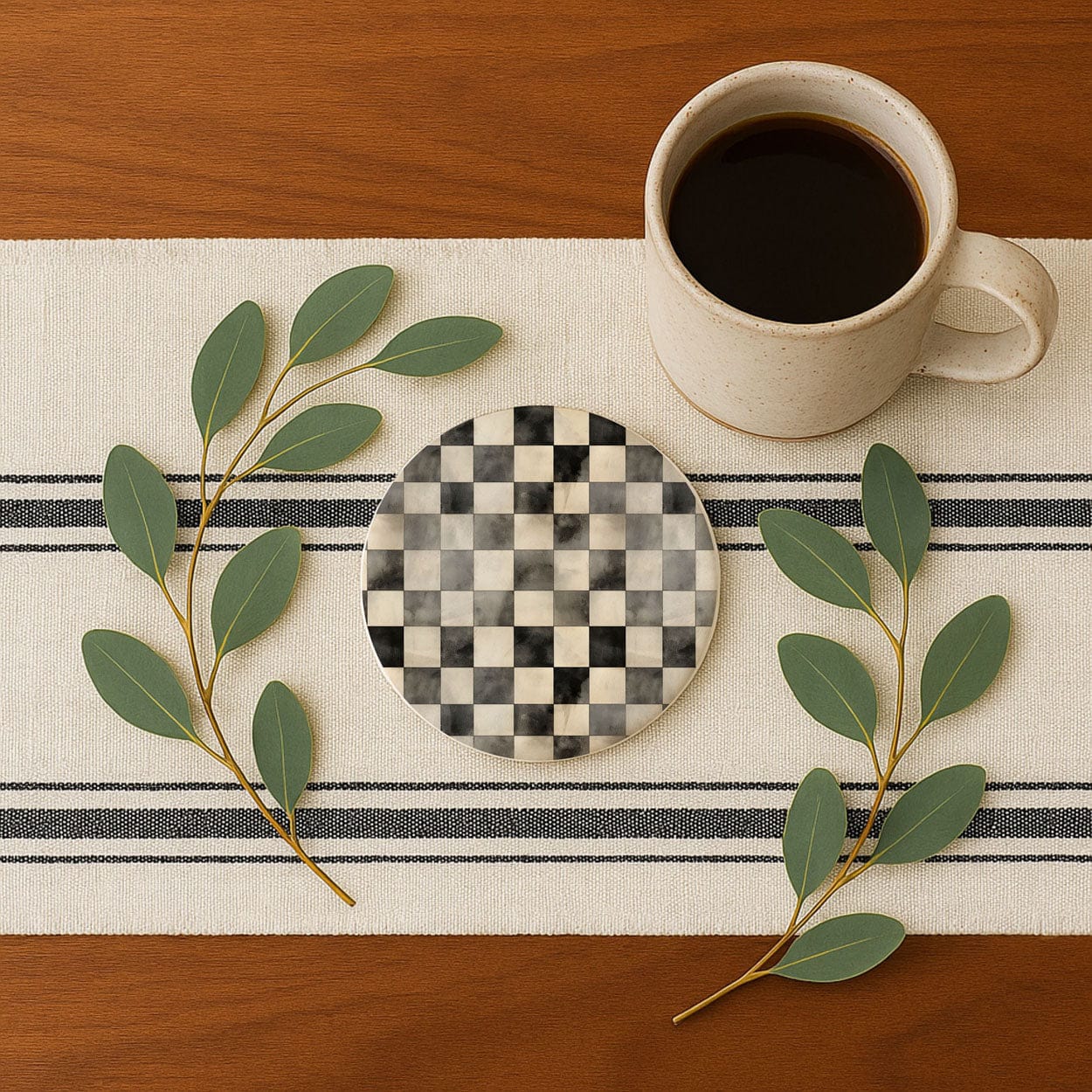 Courtly Check Coasters