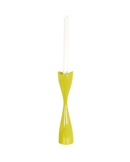 Tulip Candlestick Holders in Cactus Green