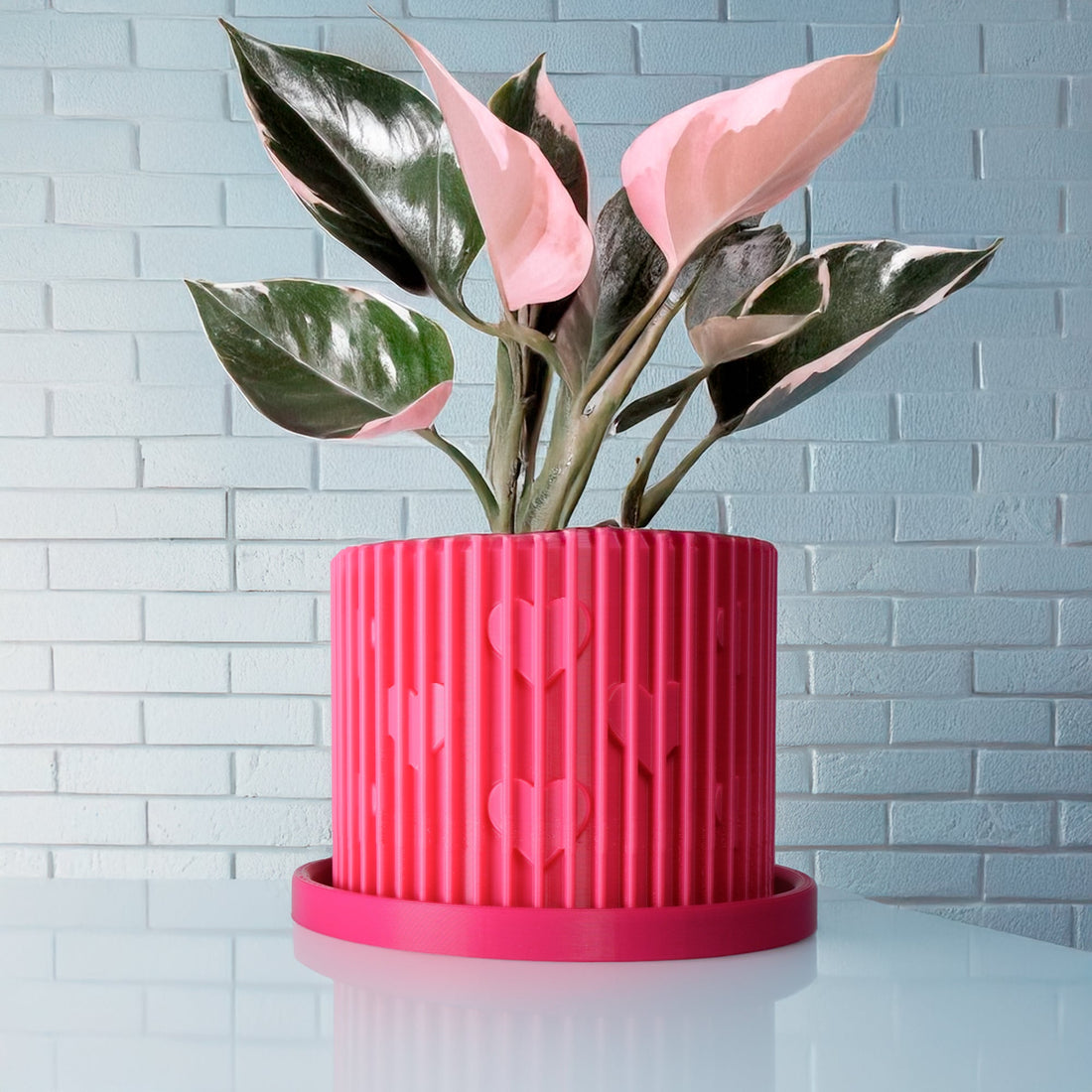 Modern Heart-Shaped Planter with Drainage &amp; Saucer – Unique Valentine’s Day Gift for Plant Lovers, 3d Printed Planter Home Hosting Decor,