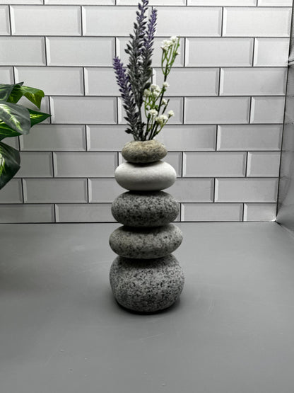 Cairn Vase – Handcrafted from Naturally Tumbled Beach Stones