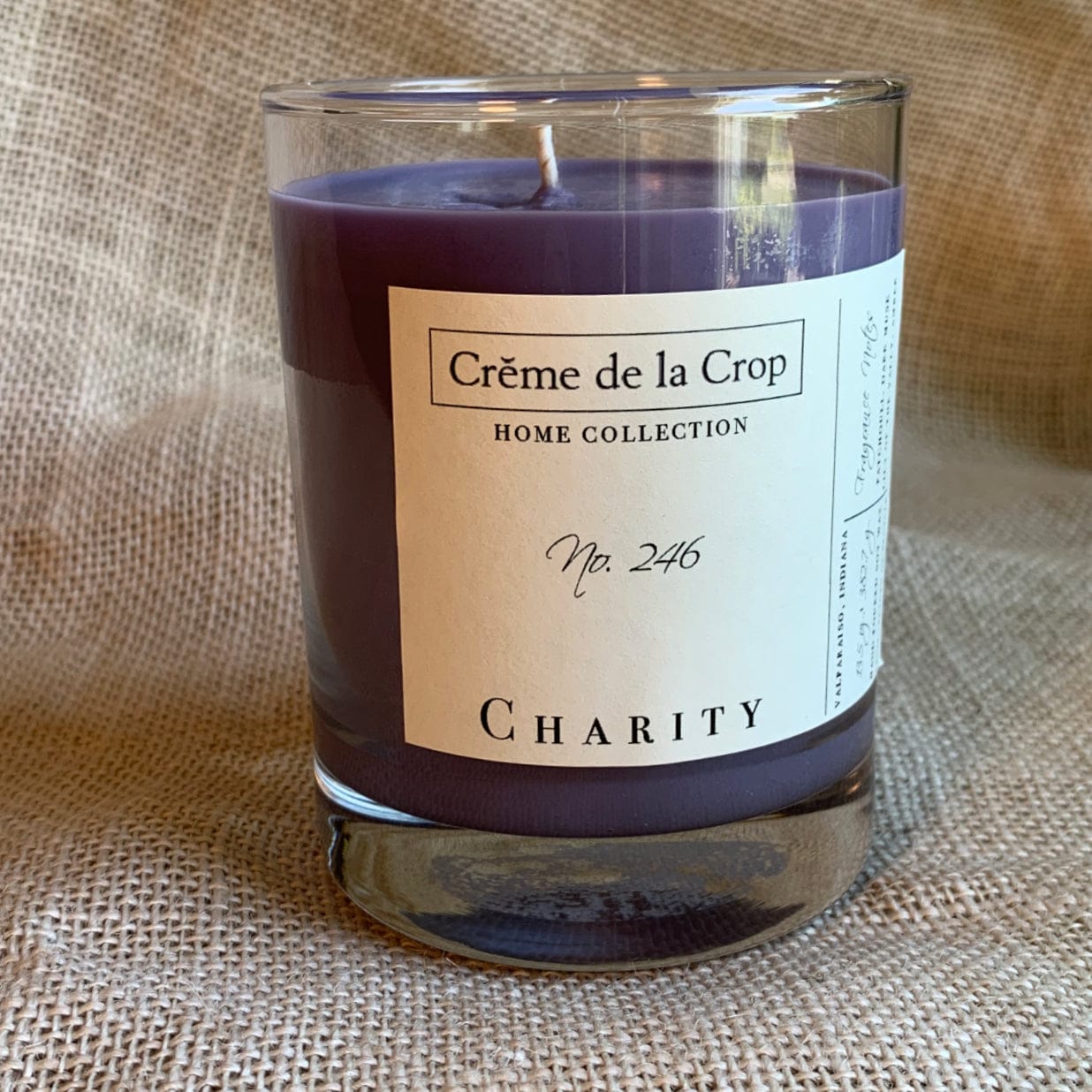 Creme de la Crop Without Lid Soy Candle - Charity (Nag Champa)