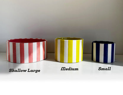 Ruby Clay Company Big Top Stripes Handpoured Candle &amp; Vase
