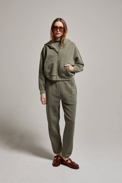 Rosie Cropped Zip-Up Hoodie