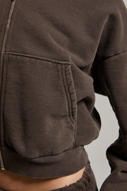 Rosie Cropped Zip-Up Hoodie