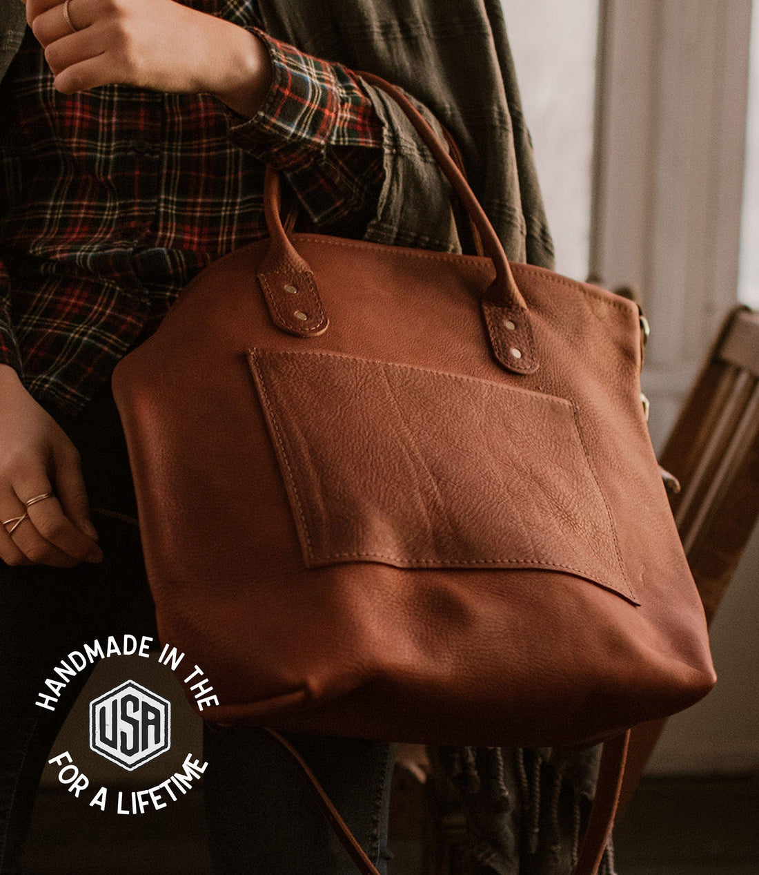 The Local Branch Leather Mahogany / Weekender Caravan Bag Weekender - USA Made