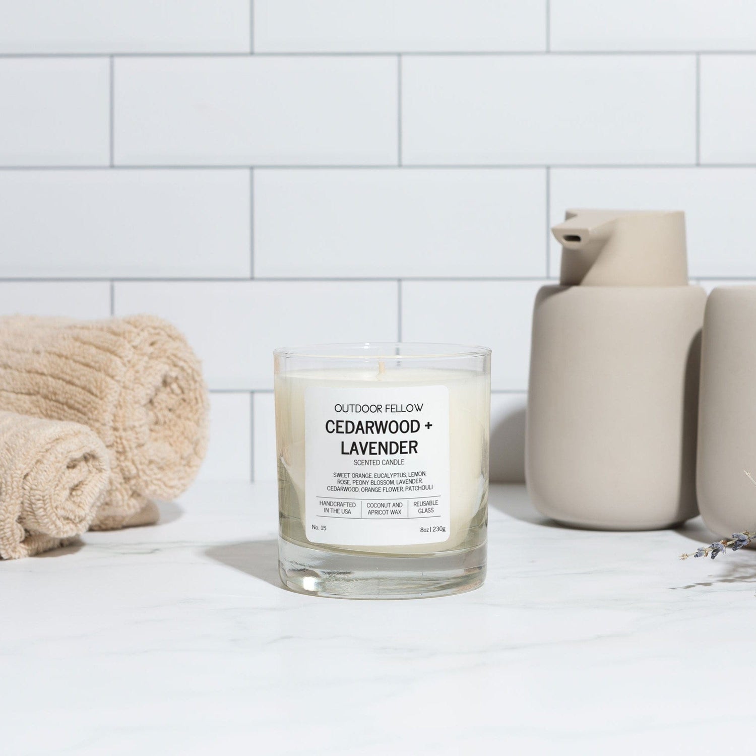 Cedarwood and Lavender Scented Candle