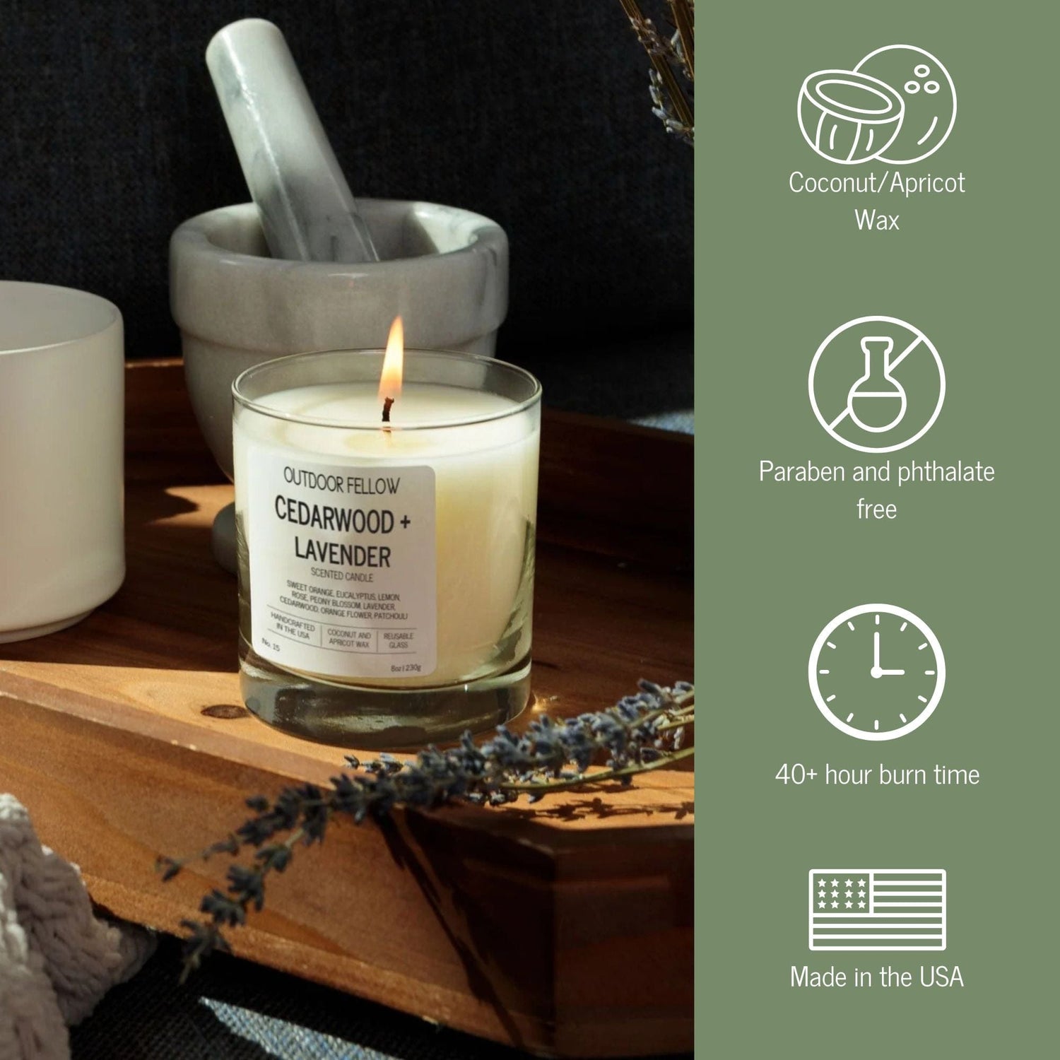 Outdoor Fellow Candles Cedarwood and Lavender Scented Candle