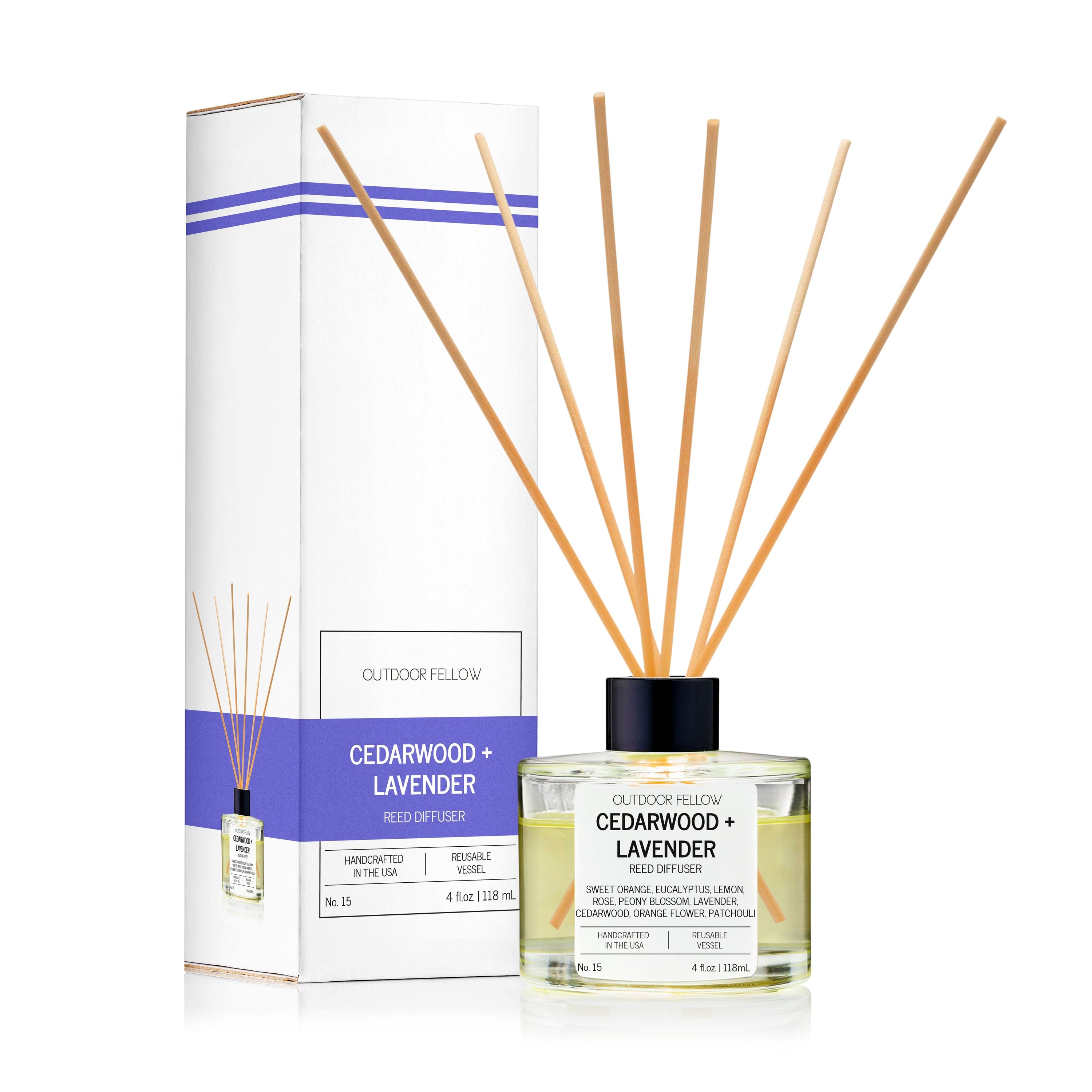 Outdoor Fellow Reed Diffuser Cedarwood and Lavender Reed Diffuser