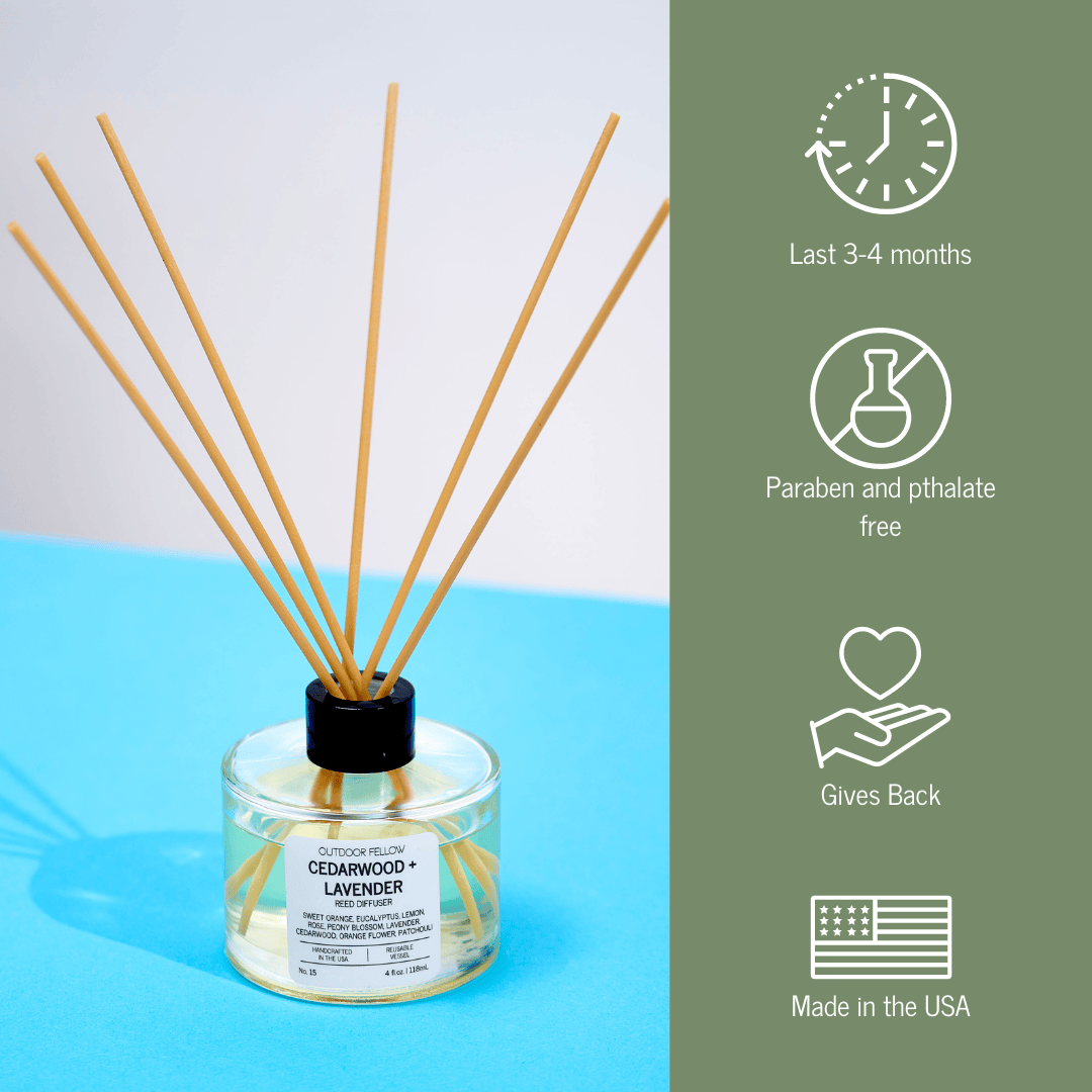 Outdoor Fellow Reed Diffuser Cedarwood and Lavender Reed Diffuser