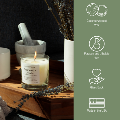 Cedarwood and Lavender Scented Candle - My American Goods