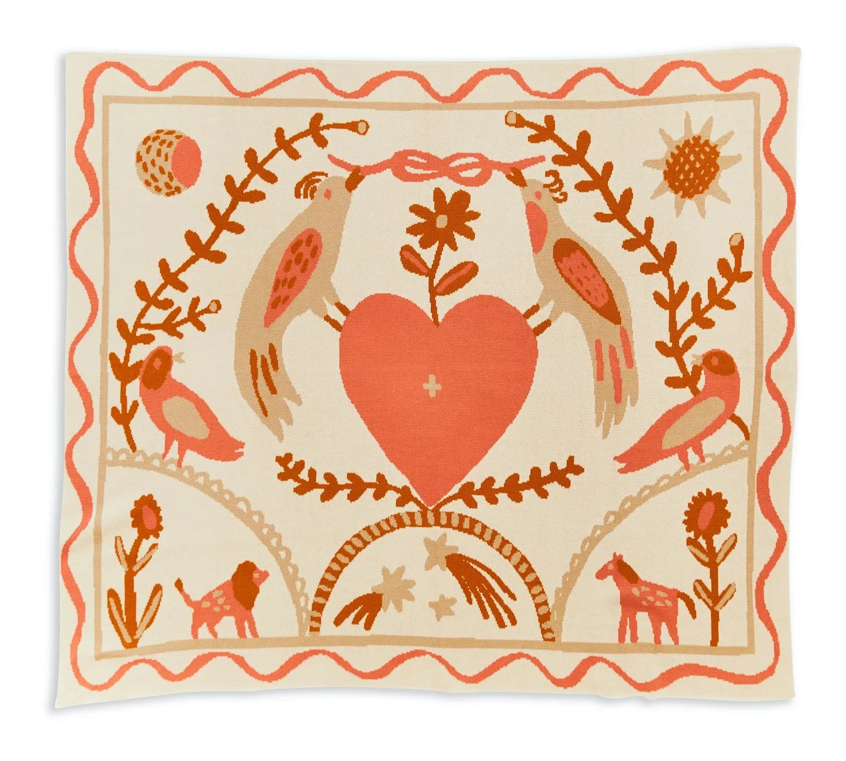 Biquette Throw Blanket Bisque in Egyptian Cotton Ceremony Throw Blanket