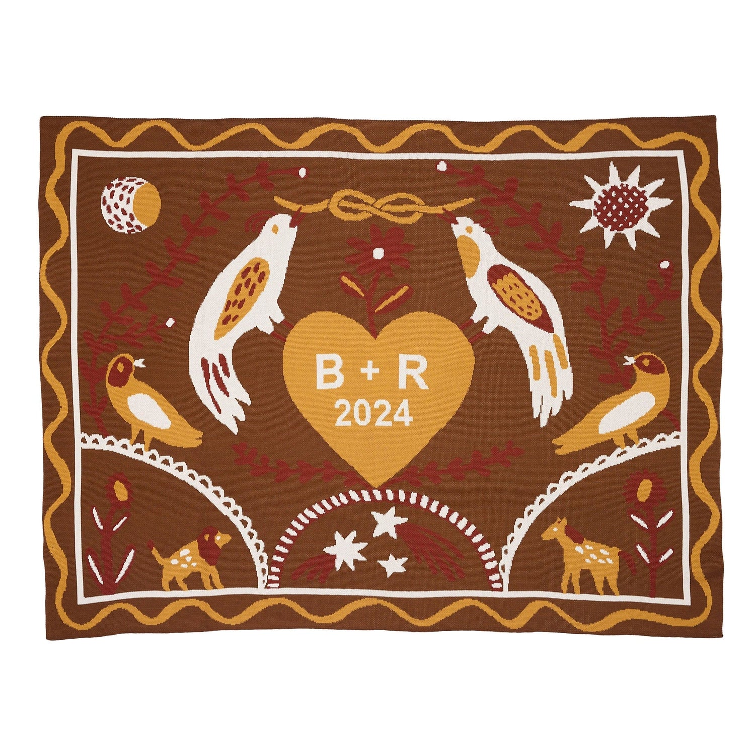 Biquette Throw Blanket Gingerbread in Egyptian Cotton Ceremony Throw Blanket