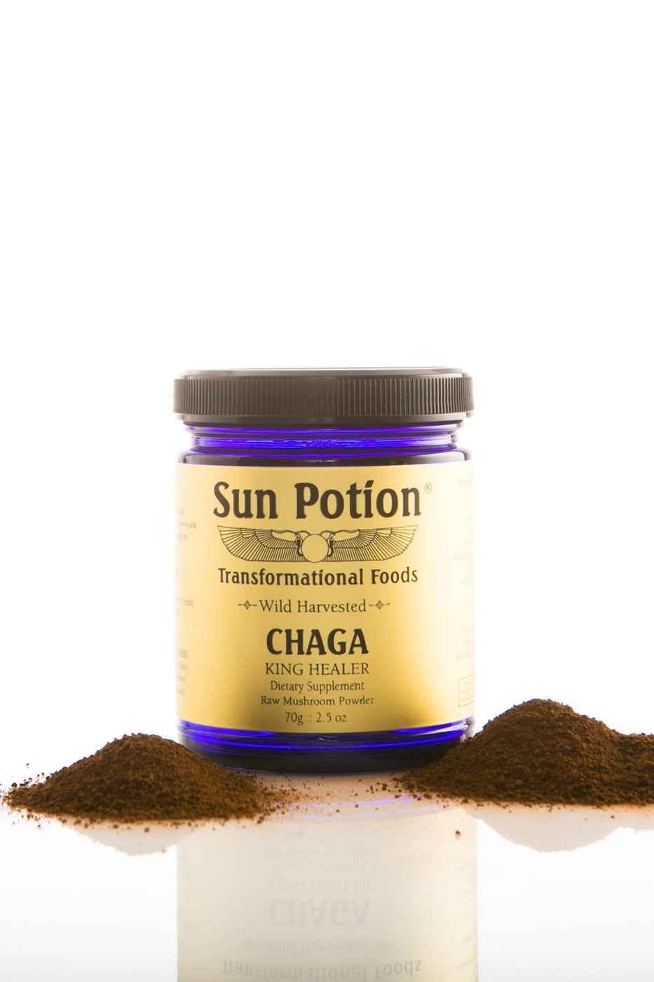 Sun Potion Adaptogen 70g Jar Chaga Mushroom Powder (Wildcrafted)