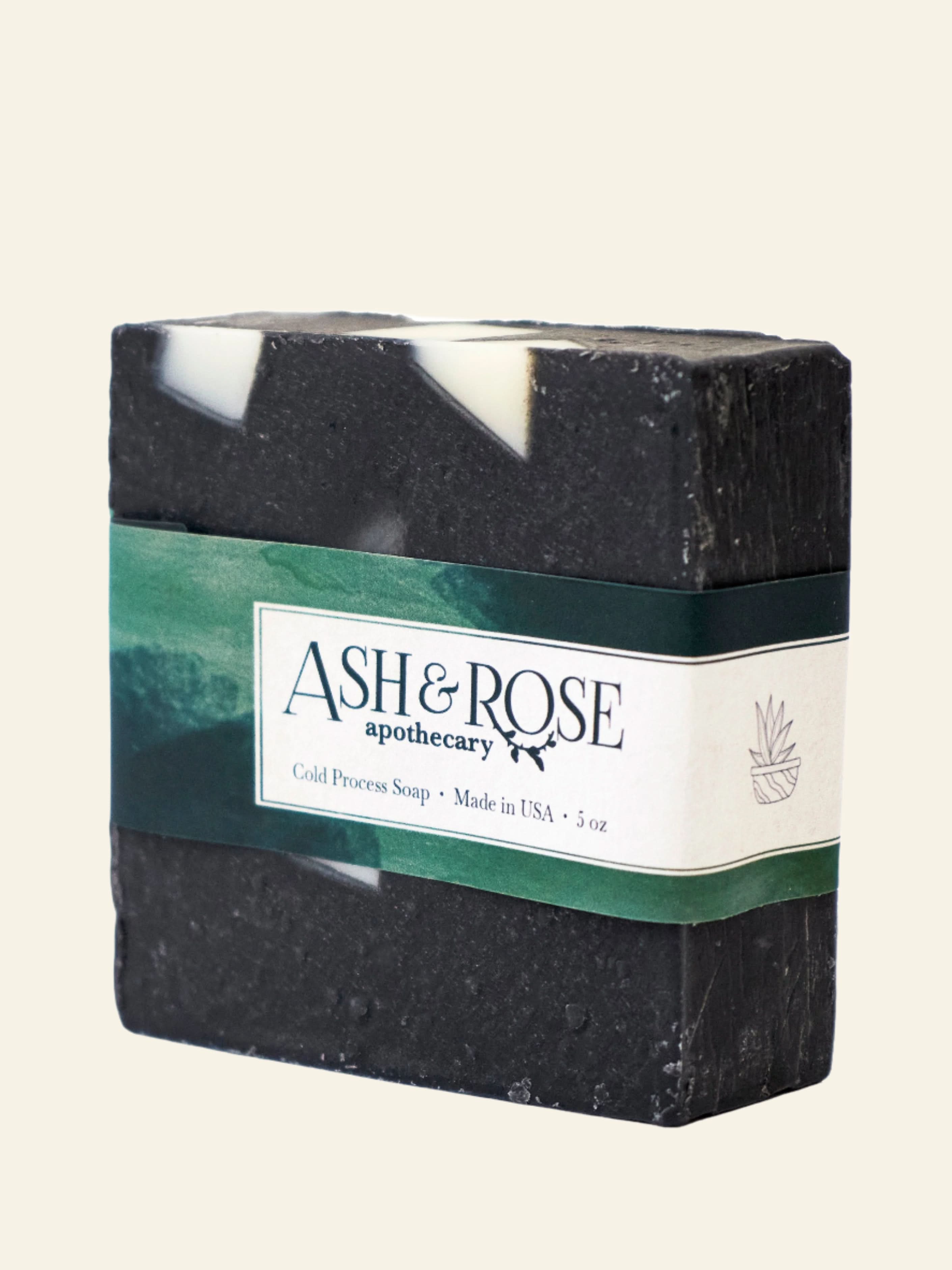 Ash &amp; Rose Bar Soap Charcoal &amp; Aloe Soap Scrub Bar
