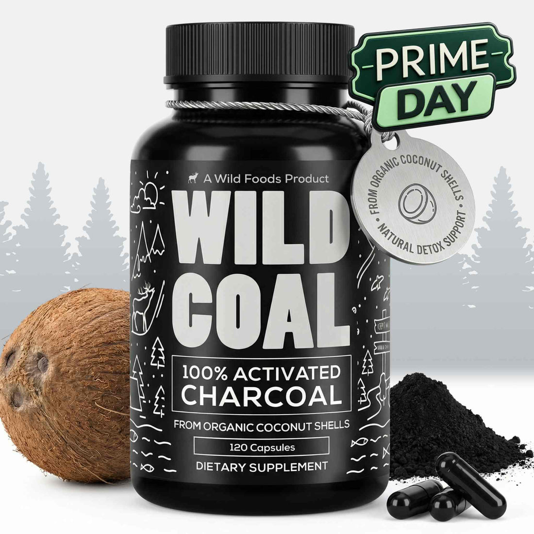 Activated Charcoal Capsules – 100% Organic Coconut Shells