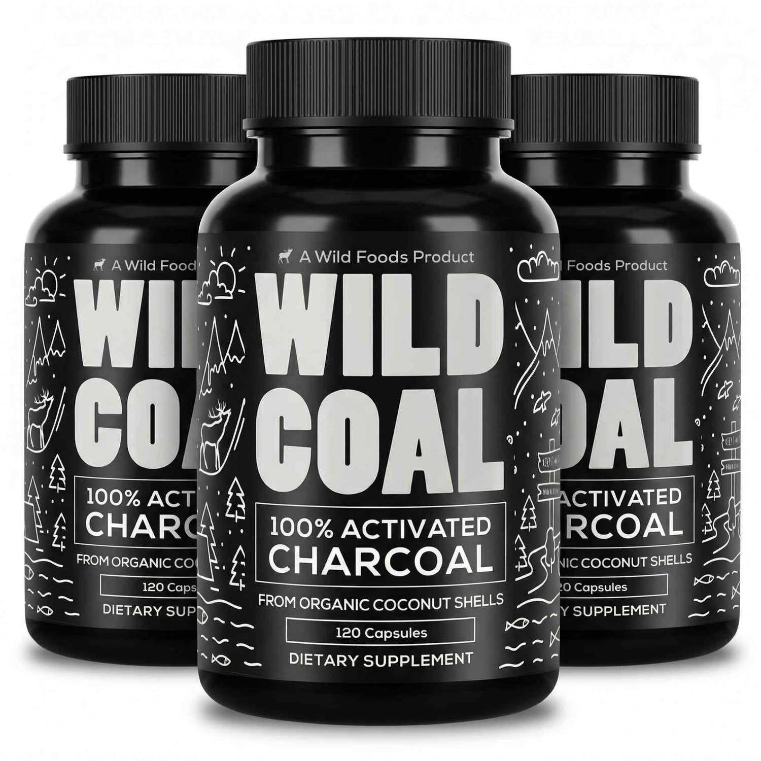 Activated Charcoal Capsules – 100% Organic Coconut Shells