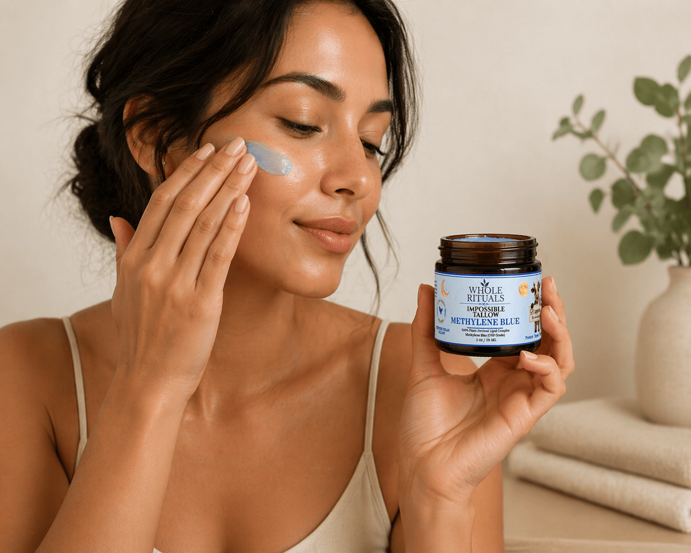 Whole Rituals Face Moisturizer Vegan Tallow Methylene Blue Deep Repair Moisturizer