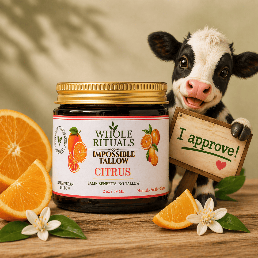 Whole Rituals Face Moisturizer Citrus Vegan Tallow Alternative Moisturizing Balm