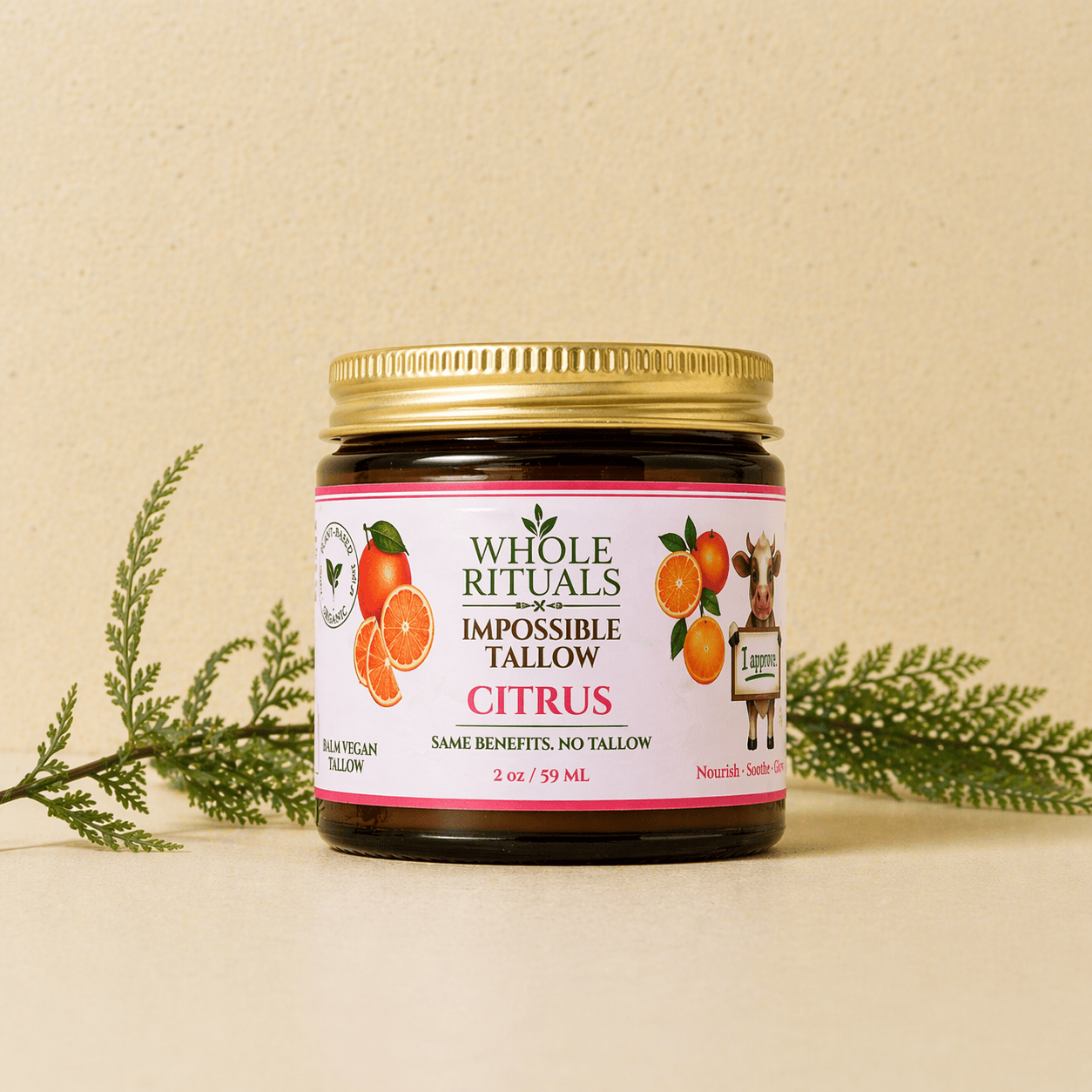 Whole Rituals Face Moisturizer 1 Jar Citrus Vegan Tallow Alternative Moisturizing Balm