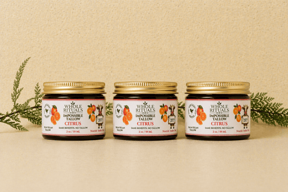 Whole Rituals Face Moisturizer 3 Pack - Save 15% (Best Value) Citrus Vegan Tallow Alternative Moisturizing Balm