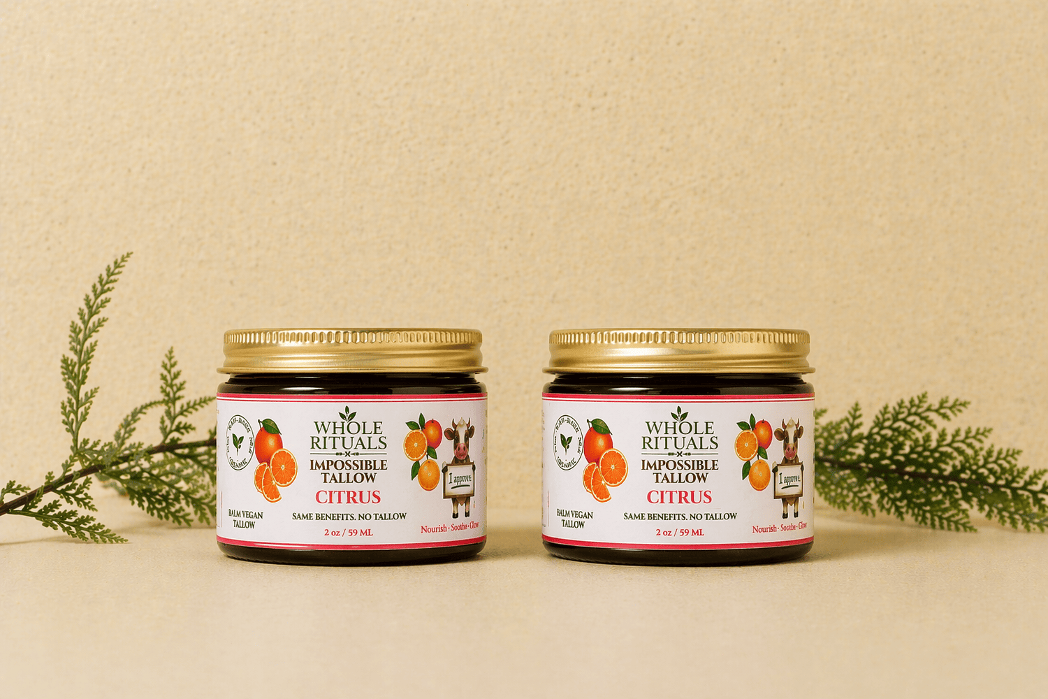 Whole Rituals Face Moisturizer 2 Pack - Save 10% Citrus Vegan Tallow Alternative Moisturizing Balm