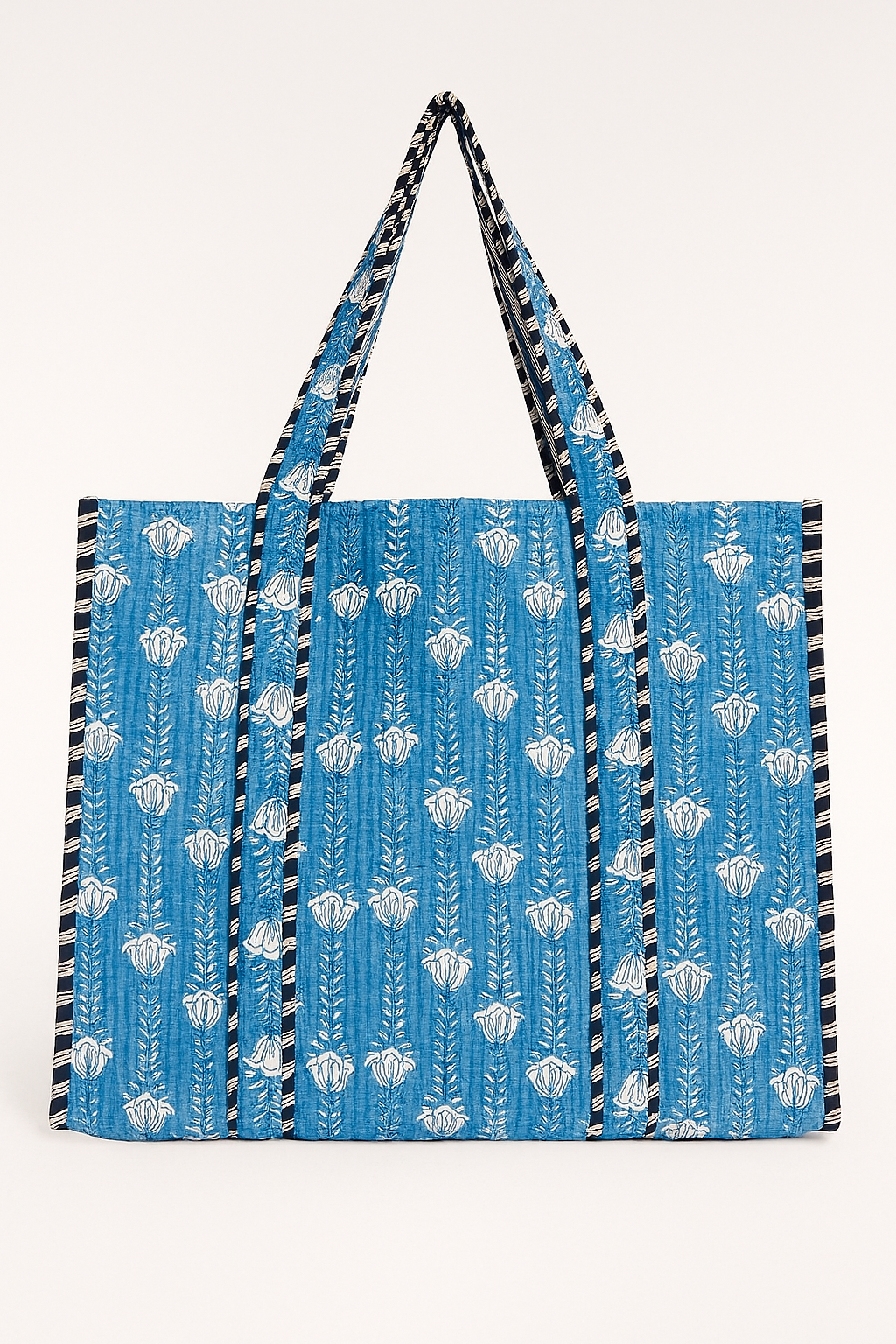 Blue &amp; White Blooms Tote - My American Goods