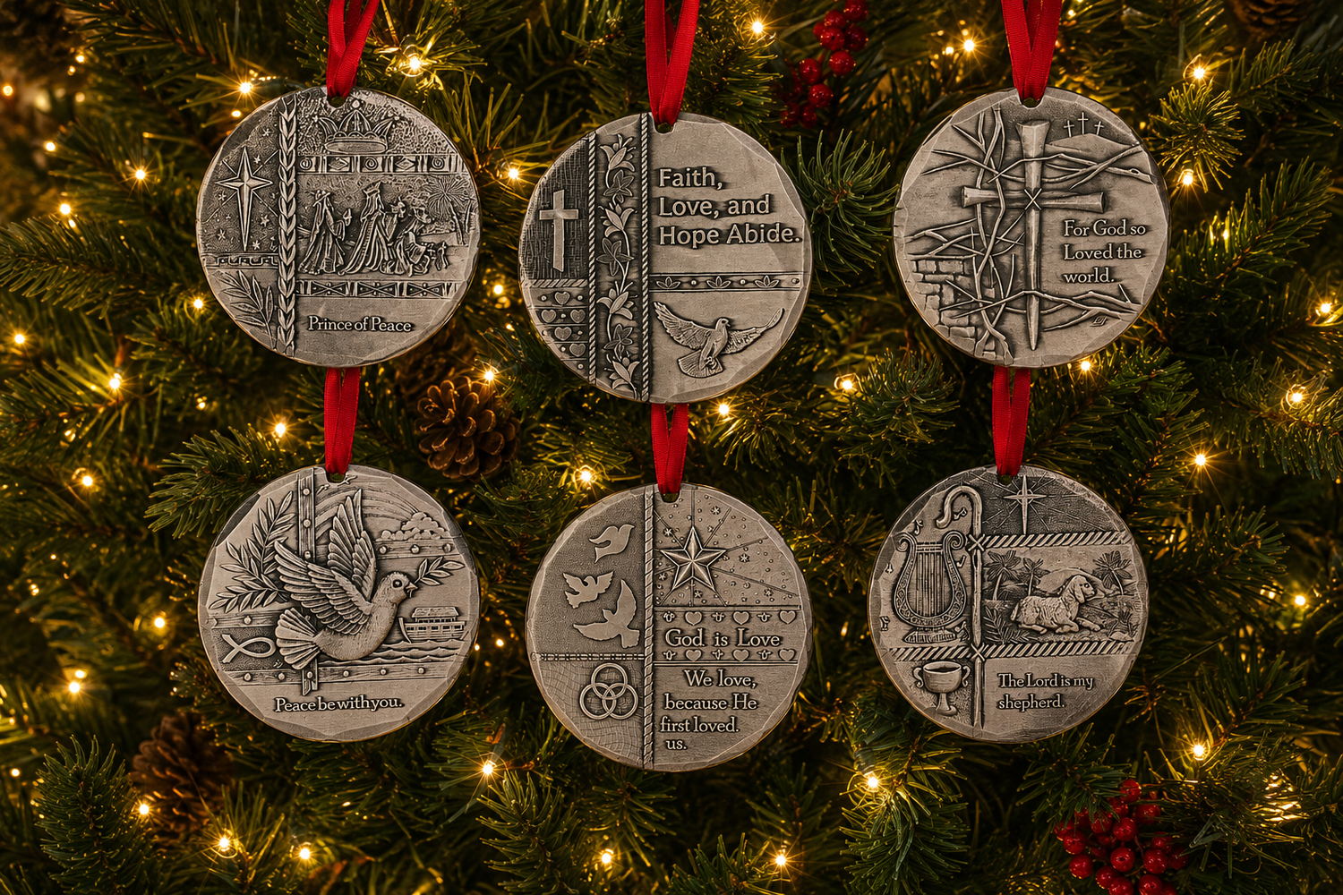 Bible Verse 6-Piece Ornament Set