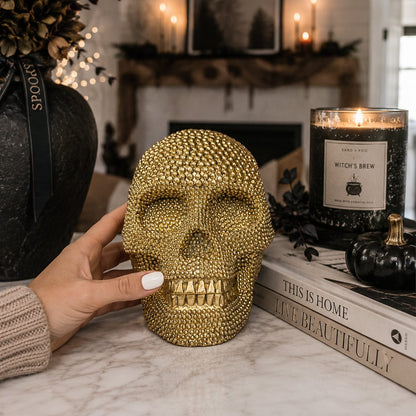 Gia Roma Halloween Gold Resin Skull Gold