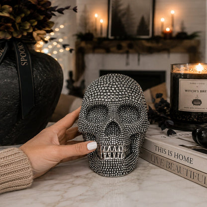 Gia Roma Halloween Silver Resin Skull Gold