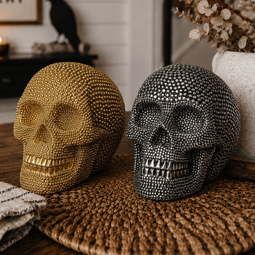 Gia Roma Halloween Resin Skull Gold