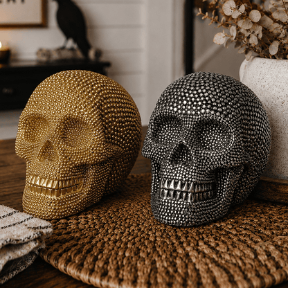 Gia Roma Halloween Resin Skull Gold