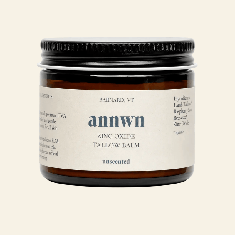 Annwn Sunscreen 2 oz Zinc Oxide Lamb Tallow Balm – Mineral Barrier Balm – Unscented