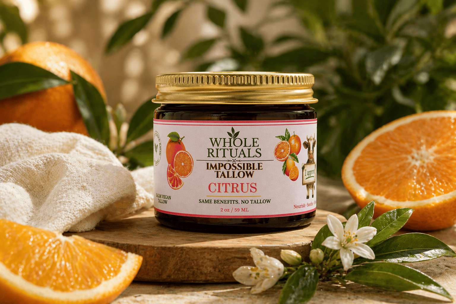 Whole Rituals Face Moisturizer Citrus Vegan Tallow Alternative Moisturizing Balm